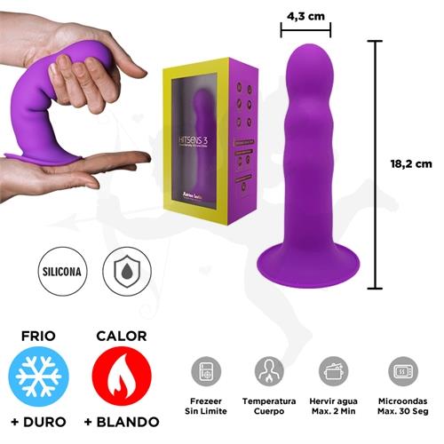 HITSENS 3 - Dildo de Silicona de Doble Densidad (Color Lila)